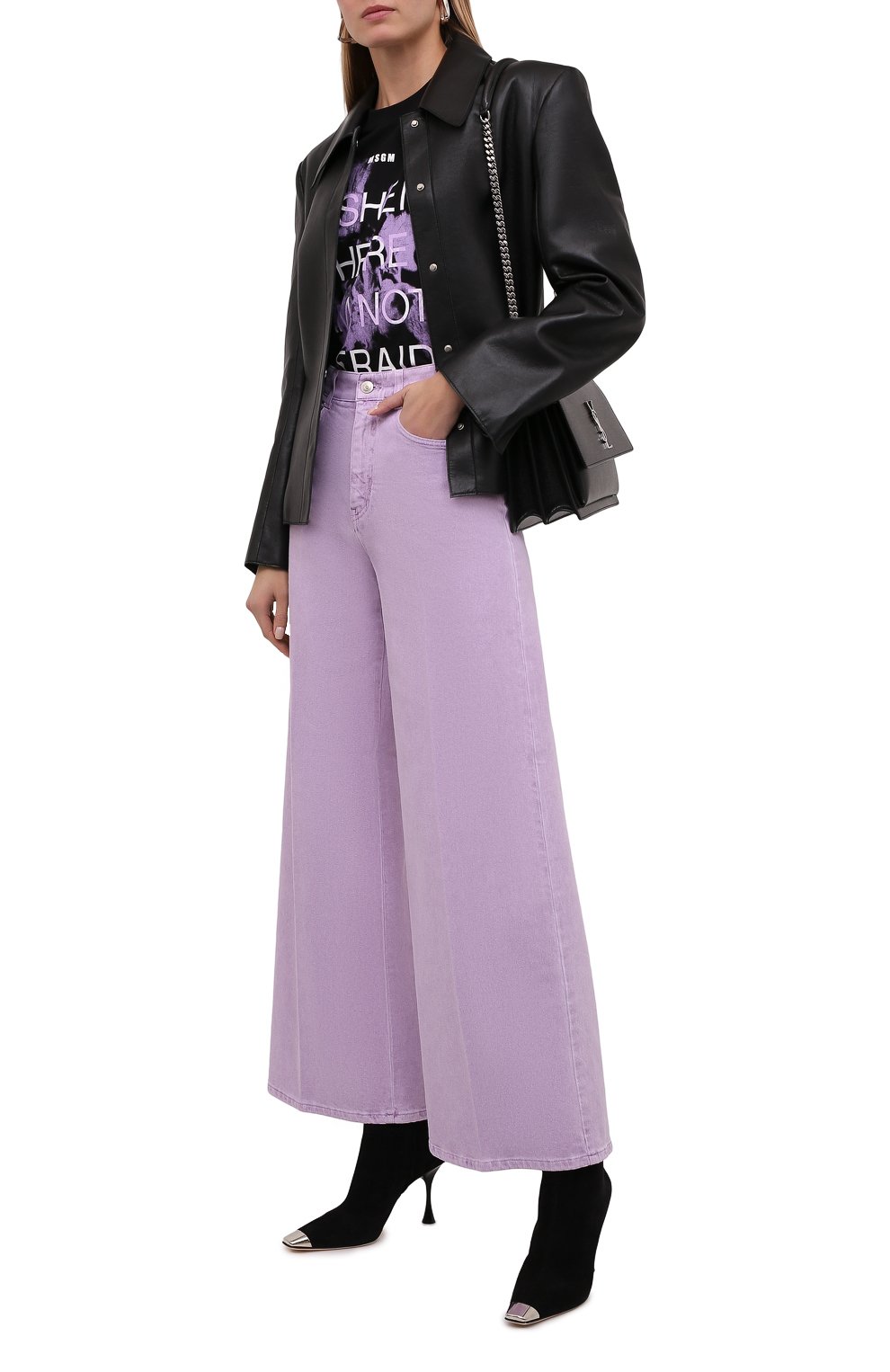 Хлопковая футболка MSGM черного цвета по цене 17600 руб., арт. 3142MDM197 217798, фото 2 Хлопковая футболка MSGM, арт. 3142MDM197 217798, фото 2