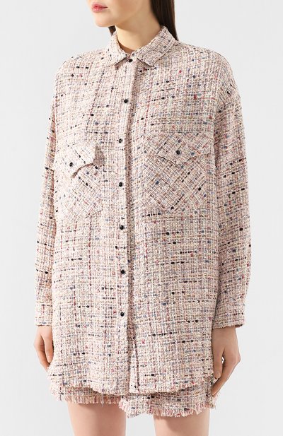 Твидовая рубашка IRO светло-розового цвета по цене 59950 руб., арт. WP100ARTYN, фото 3 Твидовая рубашка IRO, арт. WP100ARTYN, фото 3