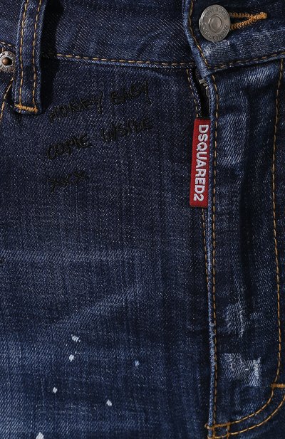 Джинсы с потертостями DSQUARED2 темно-синего цвета по цене 63850 руб., арт. S75LB0201/S30342, фото 5 Джинсы с потертостями DSQUARED2, арт. S75LB0201/S30342, фото 5
