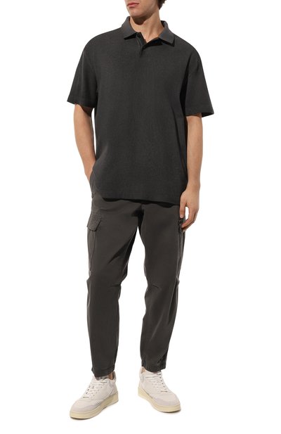 Хлопковые джоггеры BOSS ORANGE темно-серого цвета по цене 12400 руб., арт. 50484948, фото 2 Хлопковые джоггеры BOSS ORANGE, арт. 50484948, фото 2