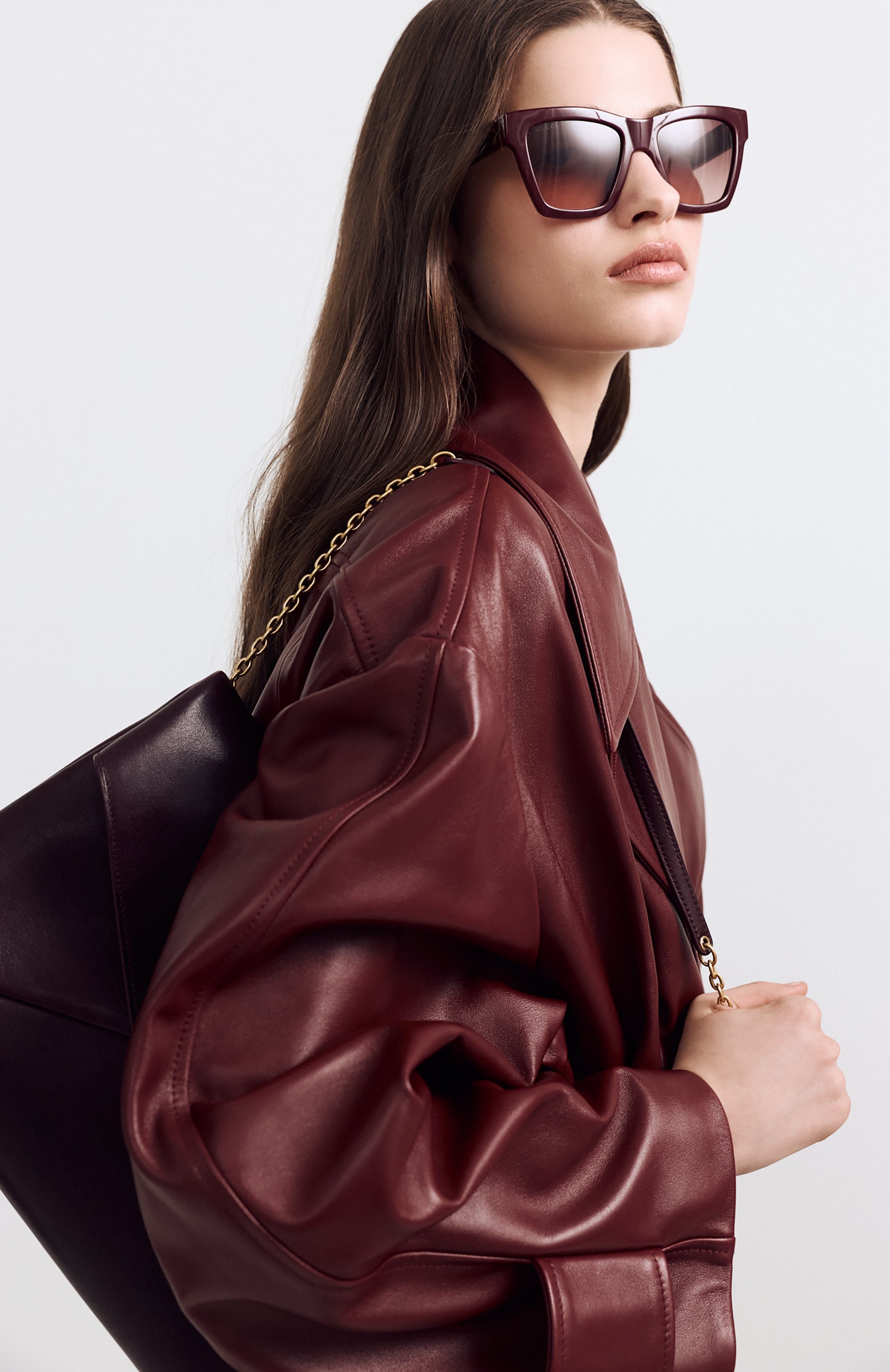Солнцезащитные очки GUCCI бордового цвета по цене 29950 руб., арт. GG1714S 003, фото 5 Солнцезащитные очки GUCCI, арт. GG1714S 003, фото 5