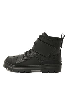 Детские кожаные ботинки DOLCE & GABBANA черного цвета, арт. DA5035/AA306/29-36 | Фото 2 (Материал внутренний: Текстиль; Нос: Не проставлено; Материал сплава: Проставлено; Материал внешний: Натуральная кожа)