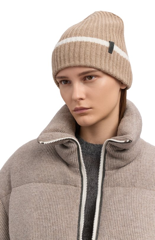 Кашемировая шапка Brunello Cucinelli M12504979 Бежевый  M12504979 Фото 2