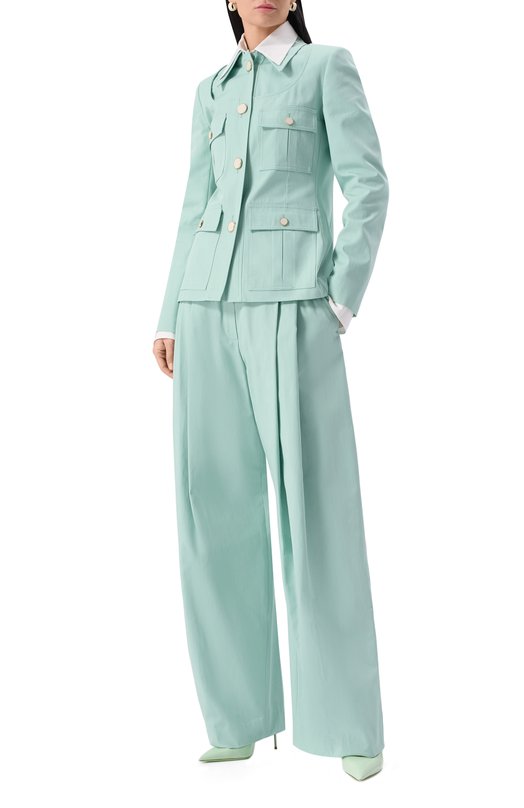 Хлопковые брюки Nina Ricci 25PCPA002/C01086 Зелёный  25PCPA002/C01086 Фото 2