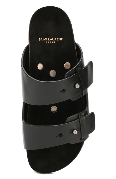 Кожаные шлепанцы SAINT LAURENT, арт. 557561/0MU00, фото 5
