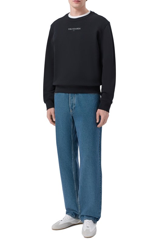 Хлопковый свитшот Trussardi G8158000133N Чёрный  G8158000133N Фото 2