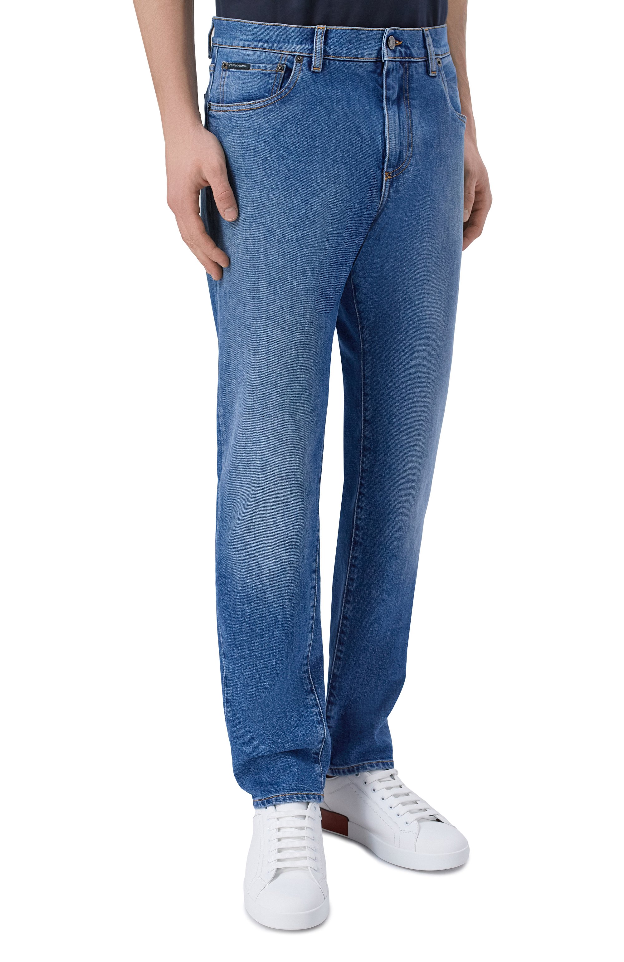 Джинсы slim DOLCE & GABBANA синего цвета по цене 98950 руб., арт. GY07CZ/G80Z1, фото 3 Джинсы slim DOLCE & GABBANA, арт. GY07CZ/G80Z1, фото 3