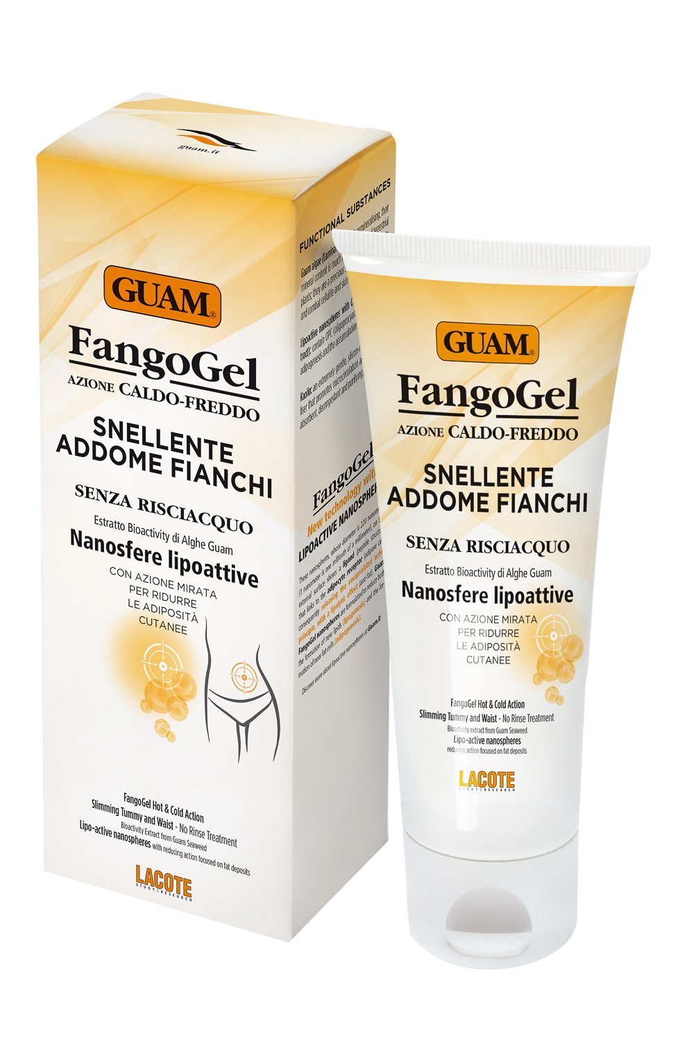 Гель для живота и талии антицеллюлитный с липоактивными наносферами fangogel (150ml) GUAM, арт. 8025021112923, фото 2