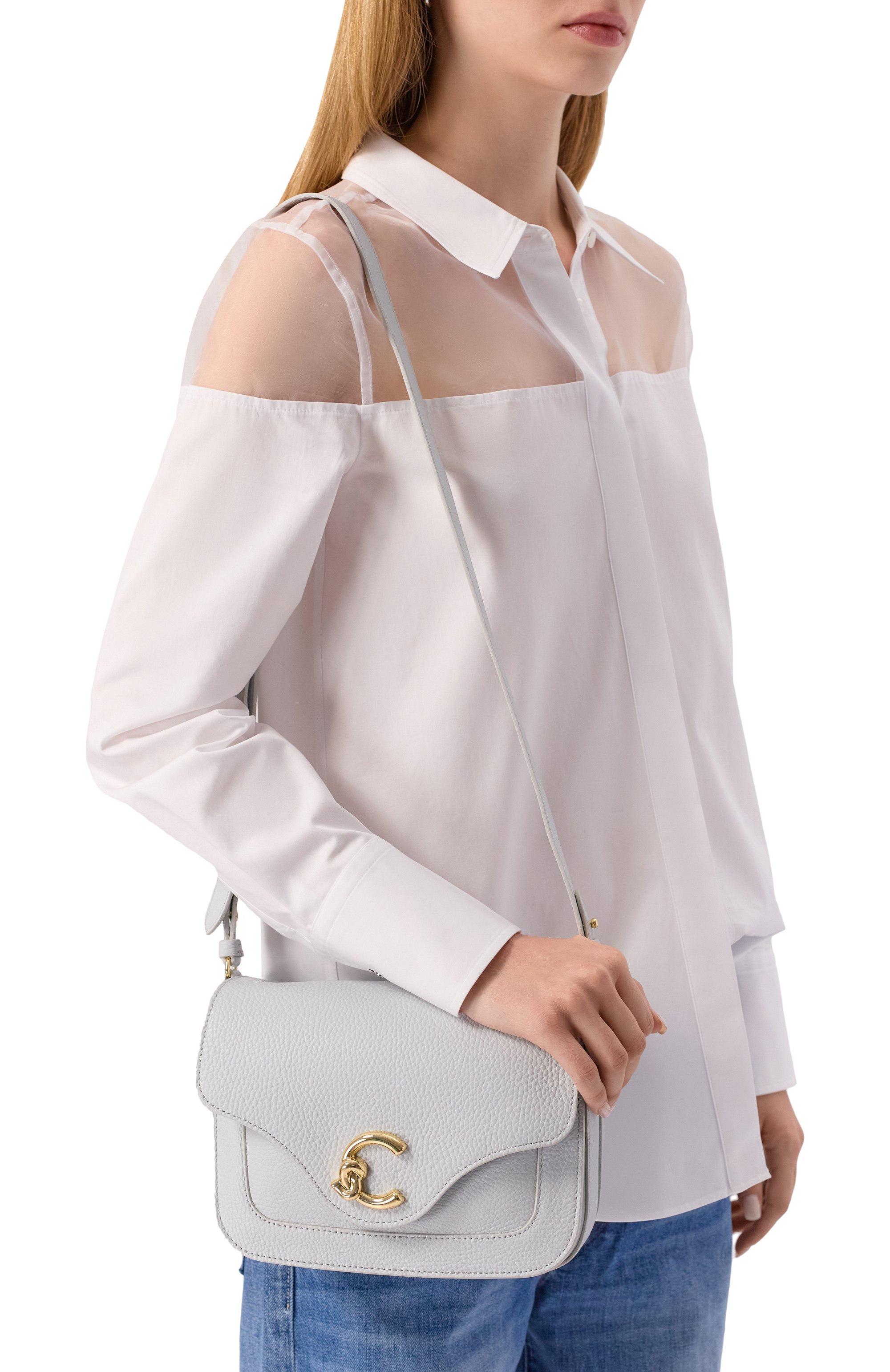 Сумка c-me small COCCINELLE голубого цвета по цене 37800 руб., арт. E1SSL150101, фото 2 Сумка c-me small COCCINELLE, арт. E1SSL150101, фото 2