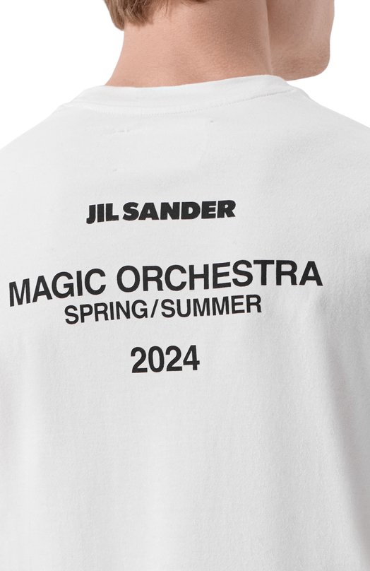 Хлопковая футболка Jil Sander J22GC0173/J46219 Белый  J22GC0173/J46219 Фото 5