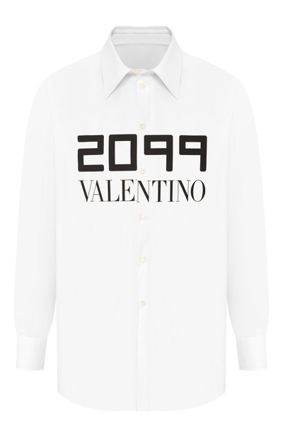Хлопковая рубашка VALENTINO белого цвета по цене 72300 руб., арт. SV0ABA955T7, фото 1 Хлопковая рубашка VALENTINO, арт. SV0ABA955T7, фото 1