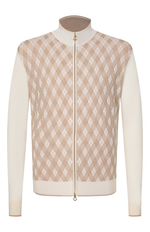 Кардиган из хлопка и шелка Stefano Ricci K414017R30/F26268 Бежевый K414017R30/F26268