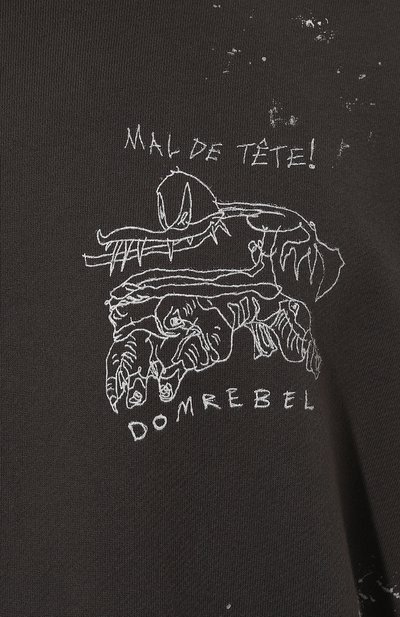 Хлопковый свитшот DOMREBEL темно-серого цвета по цене 37150 руб., арт. M MAL SWEATSHIRT/SWEATSHIRT, фото 5 Хлопковый свитшот DOMREBEL, арт. M MAL SWEATSHIRT/SWEATSHIRT, фото 5