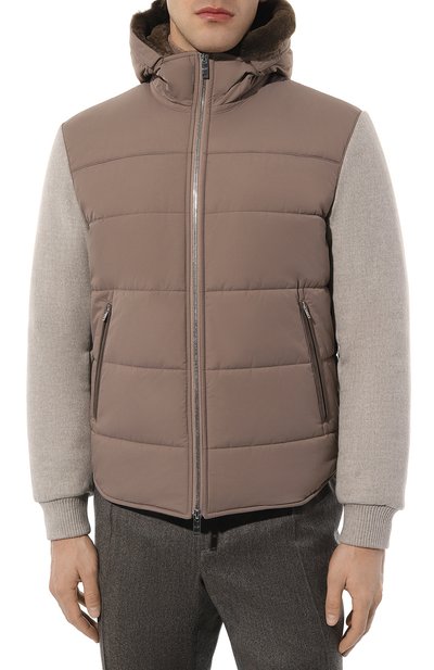 Комбинированная куртка с отделкой из нутрии MVST бежевого цвета по цене 378500 руб., арт. 53450/6596, фото 3 Комбинированная куртка с отделкой из нутрии MVST, арт. 53450/6596, фото 3