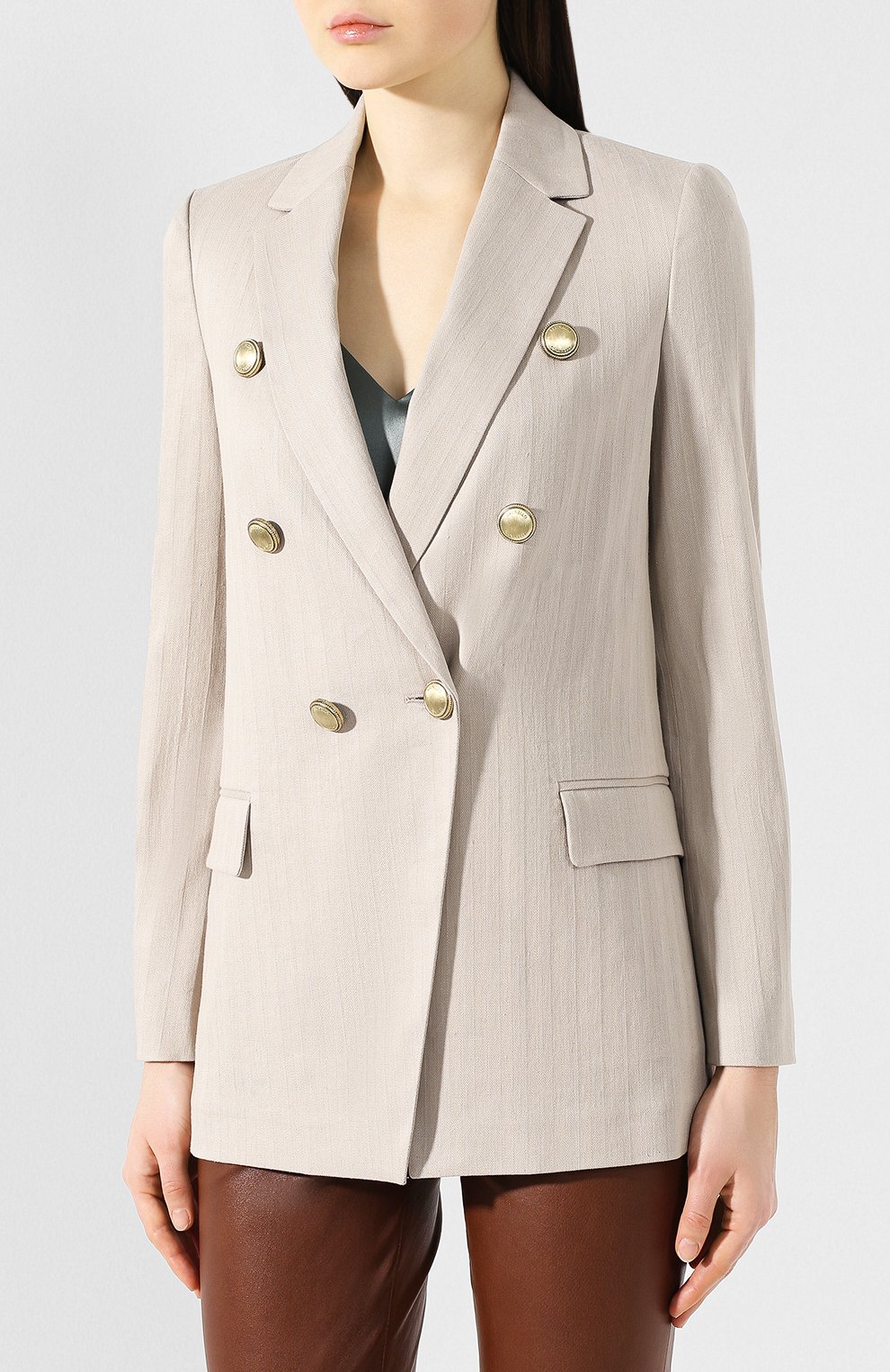Жакет из смеси хлопка и льна  BRUNELLO CUCINELLI, арт. MF5788443, фото 3
