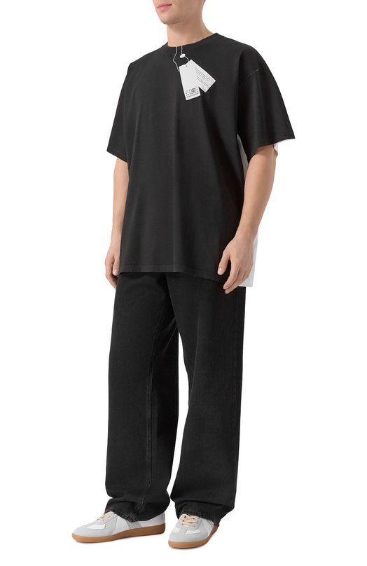 Хлопковая футболка MM6 SH2GC0029/M20048 Чёрно-белый  SH2GC0029/M20048 Фото 2