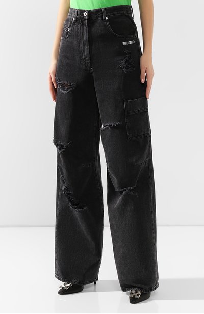 Джинсы свободного кроя OFF-WHITE темно-серого цвета по цене 89950 руб., арт. 0WYA011F197740647540, фото 3 Джинсы свободного кроя OFF-WHITE, арт. 0WYA011F197740647540, фото 3
