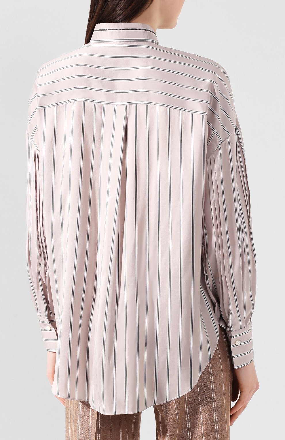 Шелковая рубашка BRUNELLO CUCINELLI серого цвета по цене 161500 руб., арт. MF774MY216, фото 4 Шелковая рубашка BRUNELLO CUCINELLI, арт. MF774MY216, фото 4