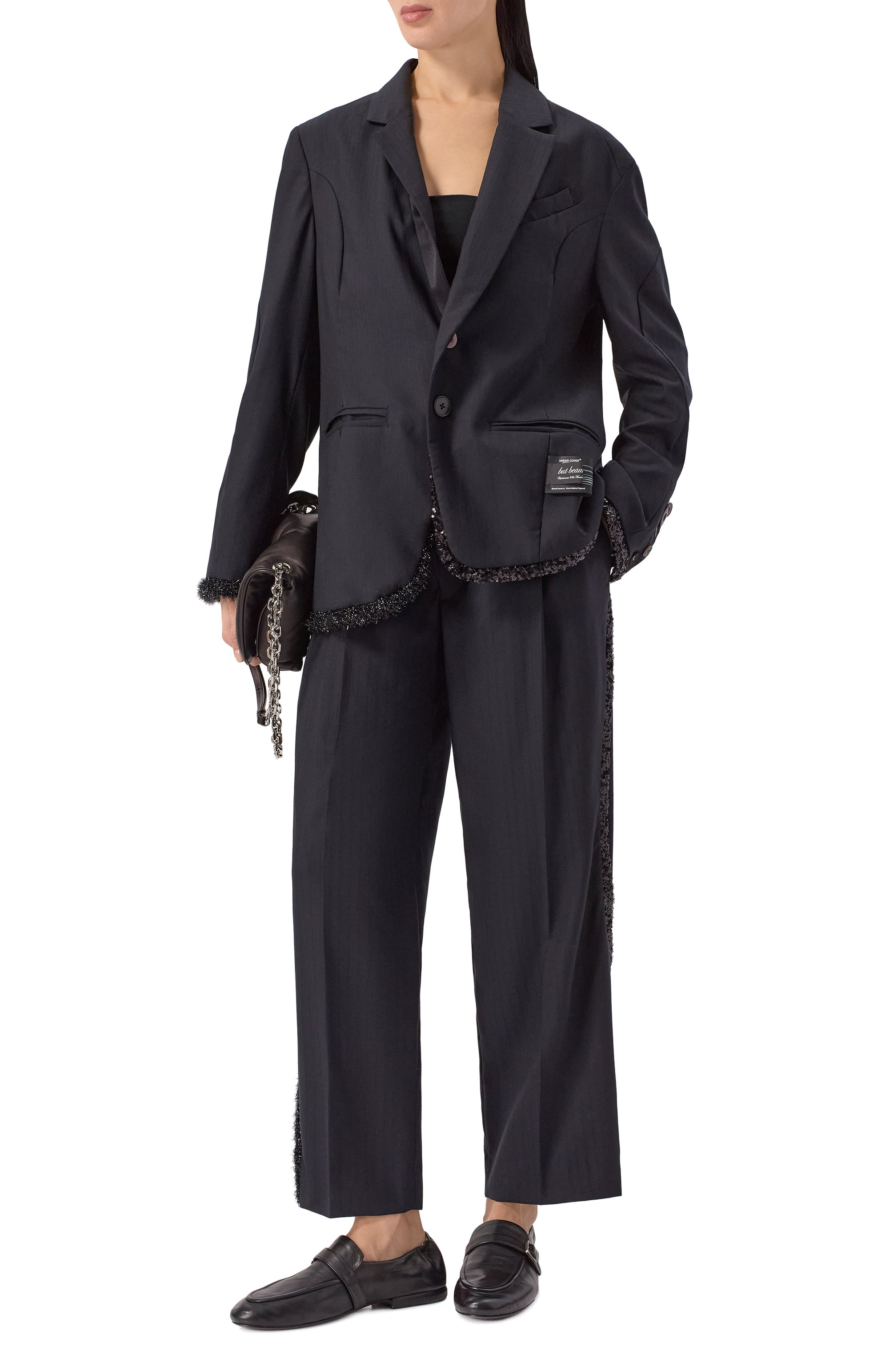 Шерстяные брюки UNDERCOVER черного цвета по цене 216500 руб., арт. UC2E1509-1, фото 2 Шерстяные брюки UNDERCOVER, арт. UC2E1509-1, фото 2