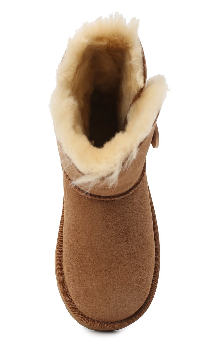 Детские угги bailey button ii UGG коричневого цвета, арт. 1017400K_CHE | Фото 4 (Материал утеплителя: Шерсть, Натуральный мех; Материал внешний: Замша; Кросс-КТ: полусапоги; Региональные ограничения белый список (Axapta Mercury): RU; Девочки Кросс-КТ: Угги, Обувь-зимняя; Материал сплава: Проставлено; Нос: Не проставлено)