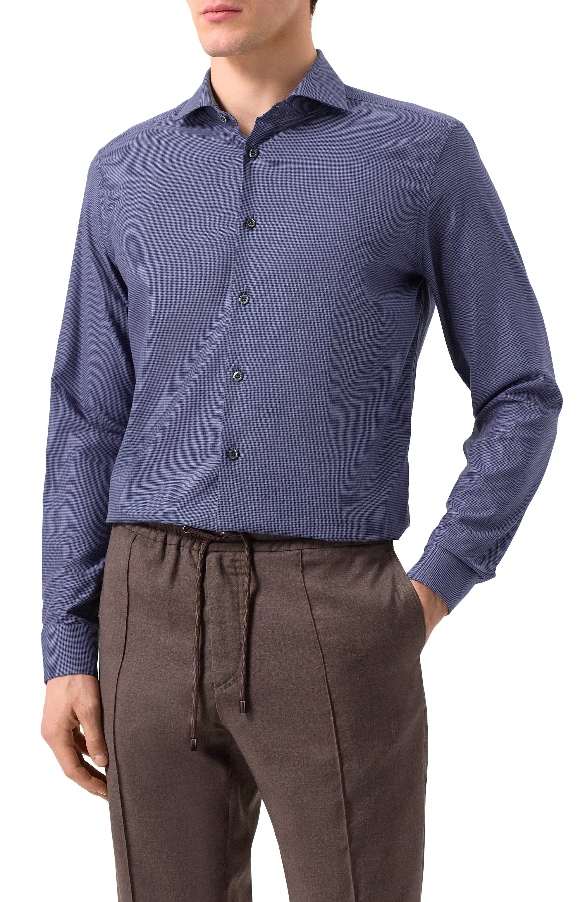 Хлопковая сорочка CORNELIANI синего цвета по цене 41450 руб., арт. 94P002-9411520, фото 3 Хлопковая сорочка CORNELIANI, арт. 94P002-9411520, фото 3