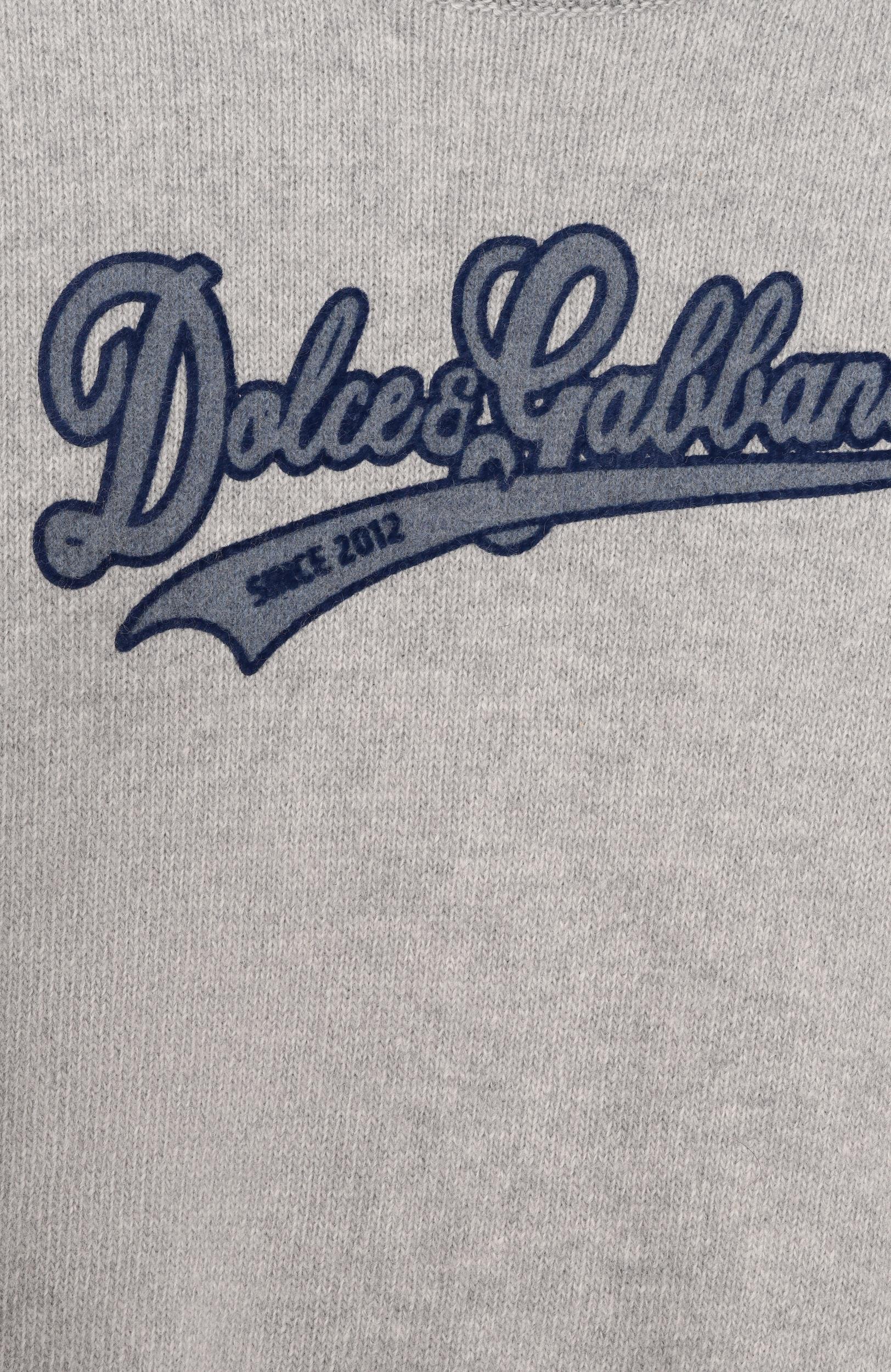 Шерстяной пуловер DOLCE & GABBANA серого цвета по цене 57500 руб., арт. L4KWE2/JDVH0_001, фото 3 Шерстяной пуловер DOLCE & GABBANA, арт. L4KWE2/JDVH0_001, фото 3