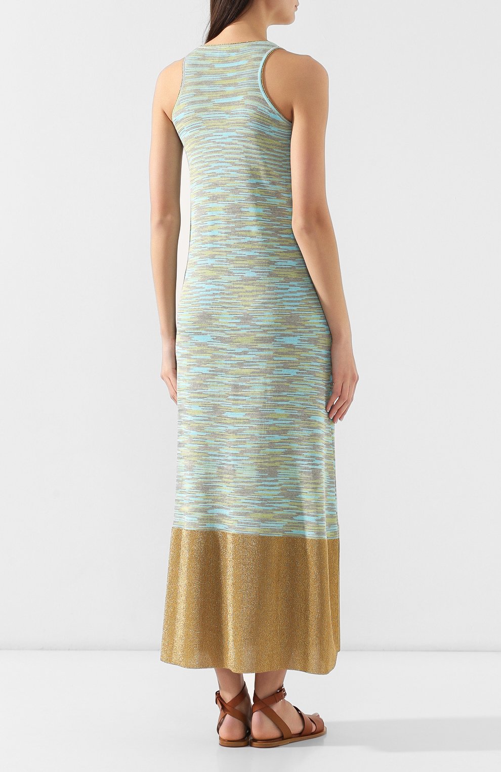 Платье из смеси вискозы и хлопка M MISSONI бирюзового цвета по цене 49950 руб., арт. 2DG00114/2K000I, фото 4 Платье из смеси вискозы и хлопка M MISSONI, арт. 2DG00114/2K000I, фото 4