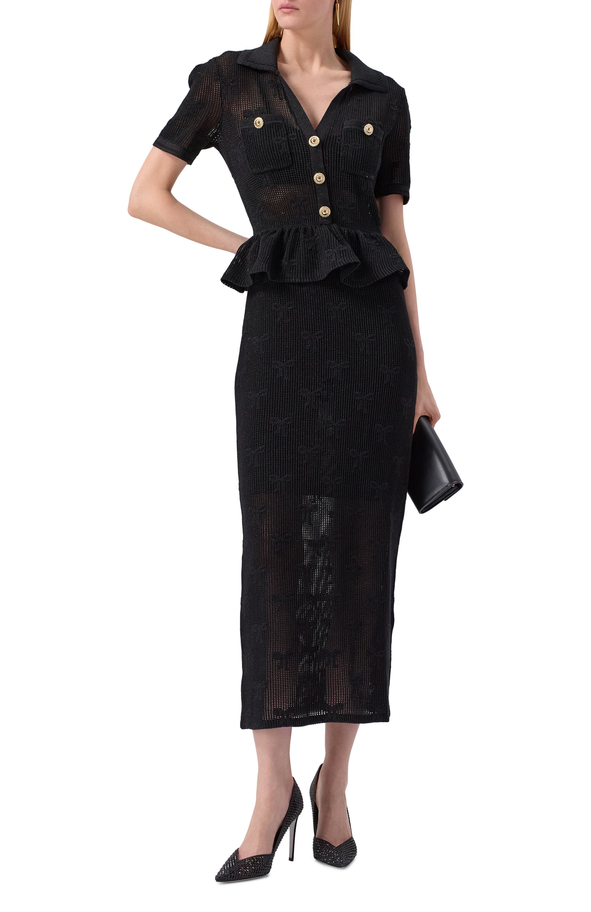 Хлопковое платье SELF-PORTRAIT, арт. PF25-047M-B, фото 2