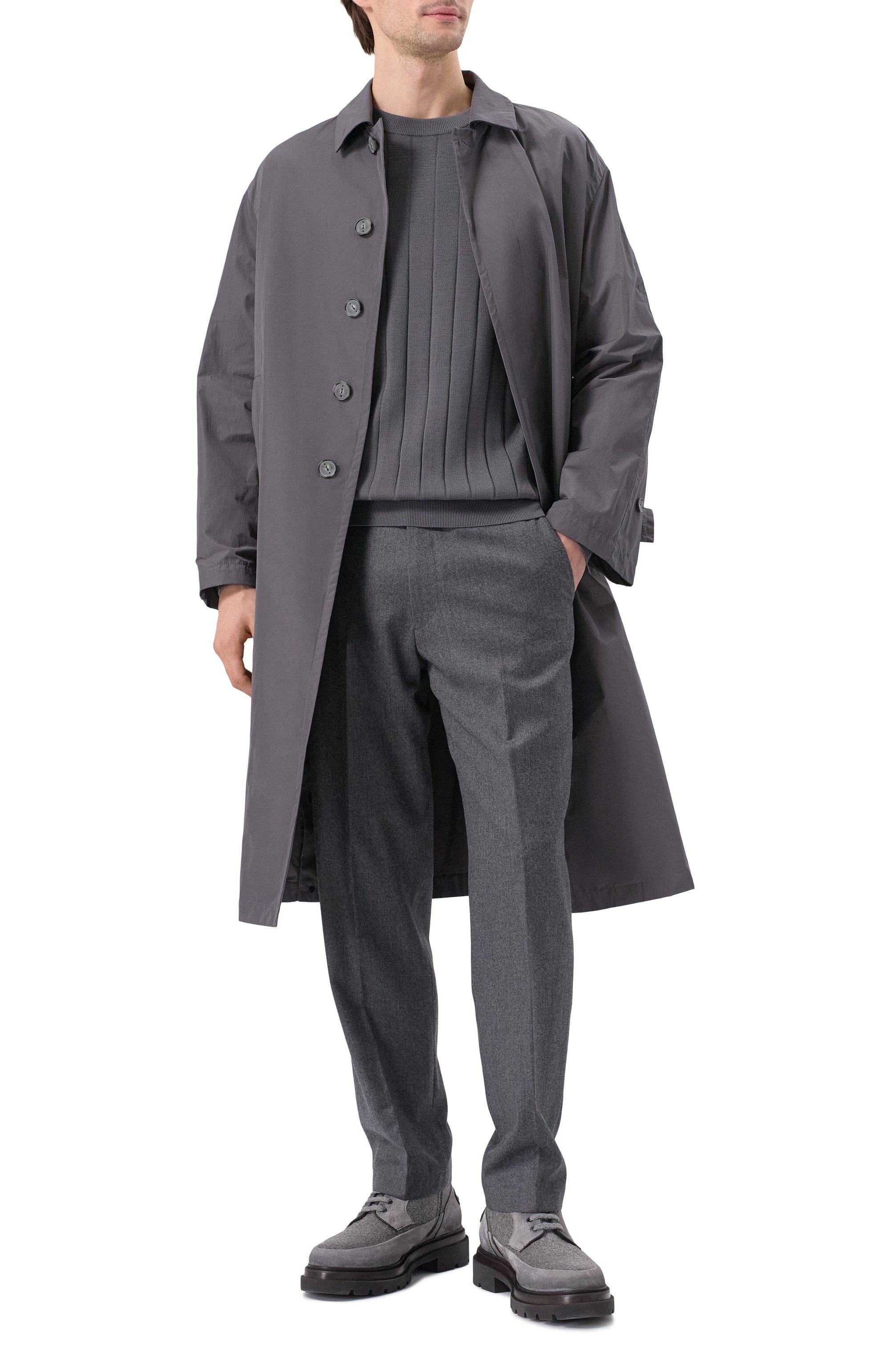 Джемпер из шерсти и лиоцелла BOSS темно-серого цвета по цене 29950 руб., арт. 50531162, фото 2 Джемпер из шерсти и лиоцелла BOSS, арт. 50531162, фото 2