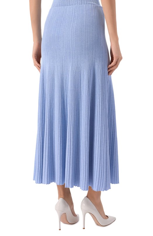 Юбка из хлопка и шелка Agnona KG11010E/7Q180PE Голубой  KG11010E/7Q180PE Фото 4