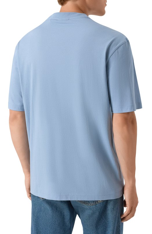 Хлопковая футболка HUGO Blue 50543493 Голубой  50543493 Фото 4