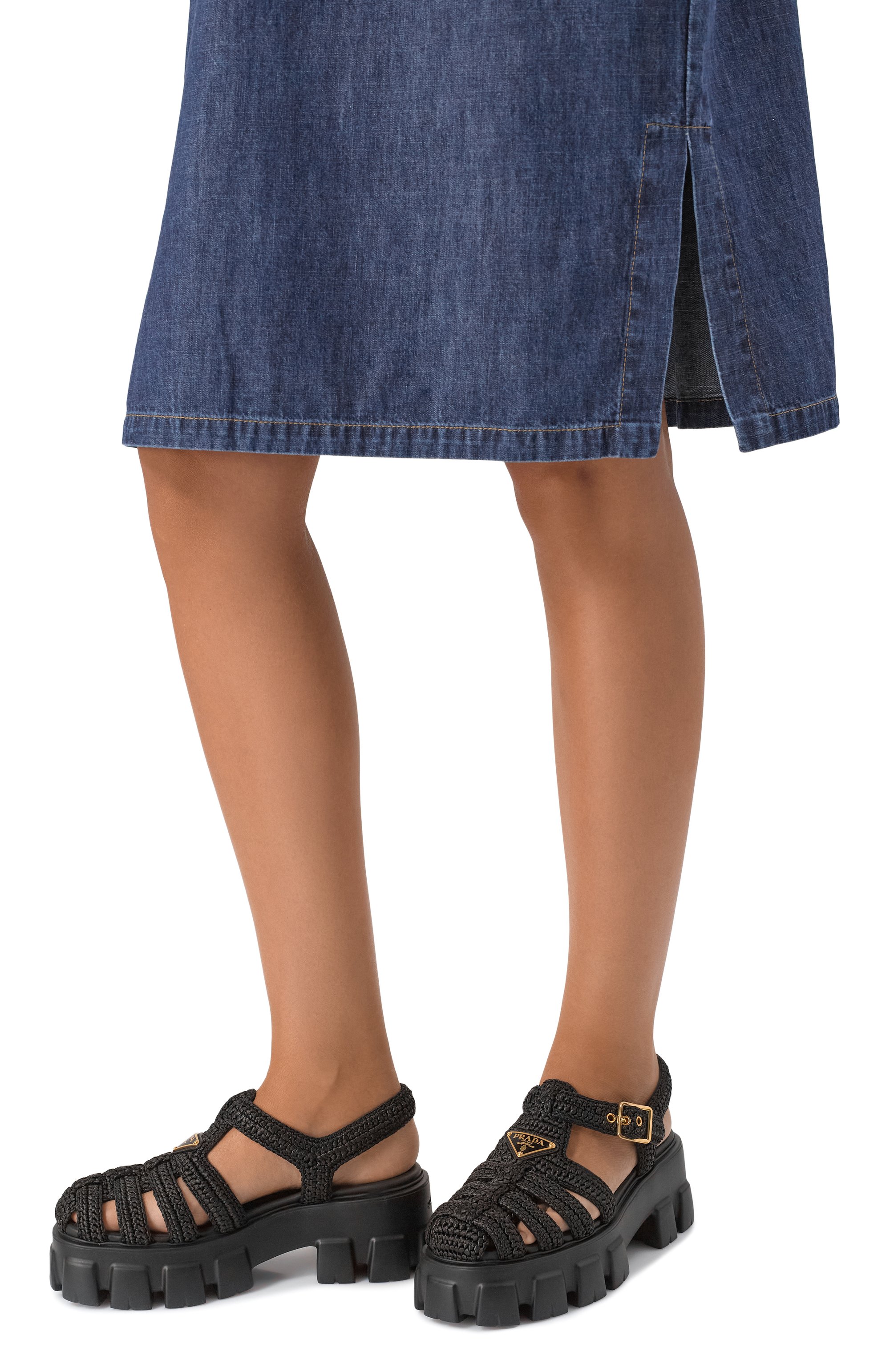 Текстильные сандалии monolith PRADA, арт. 1X138N/3L8W, фото 2