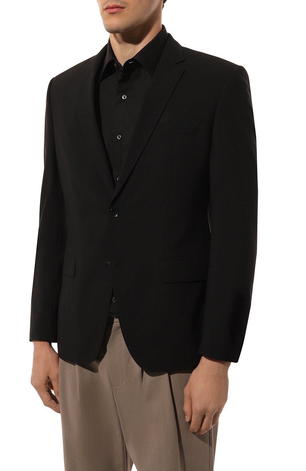 Шерстяной пиджак BOSS черного цвета по цене 52300 руб., арт. 50479994, фото 4 Шерстяной пиджак BOSS, арт. 50479994, фото 4