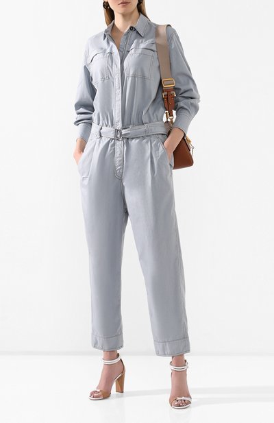 Хлопковый комбинезон BRUNELLO CUCINELLI голубого цвета по цене 394500 руб., арт. ML680FL399, фото 2 Хлопковый комбинезон BRUNELLO CUCINELLI, арт. ML680FL399, фото 2