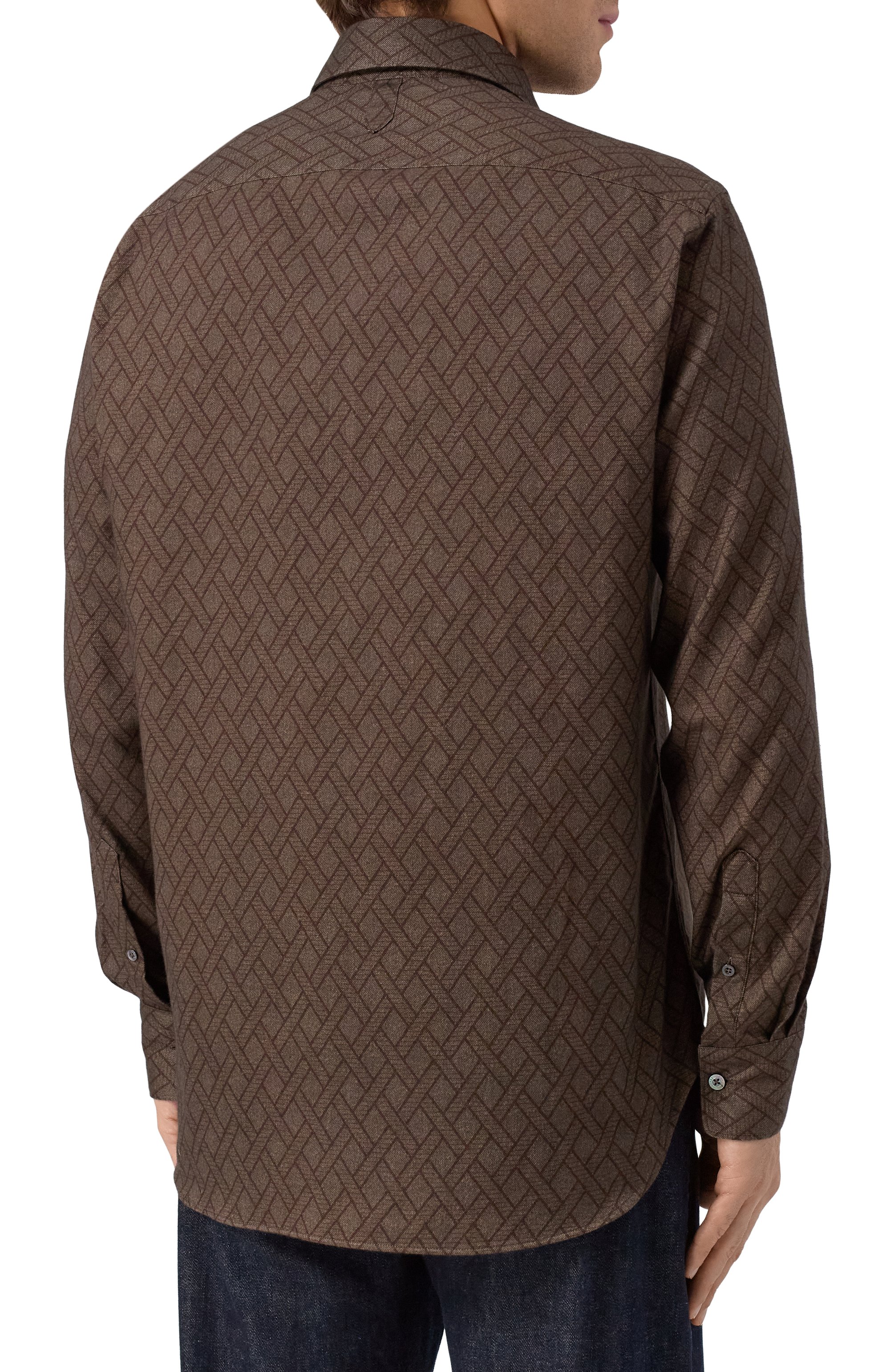 Хлопковая рубашка CANALI темно-коричневого цвета по цене 63900 руб., арт. CSL7079/GL03681, фото 4 Хлопковая рубашка CANALI, арт. CSL7079/GL03681, фото 4