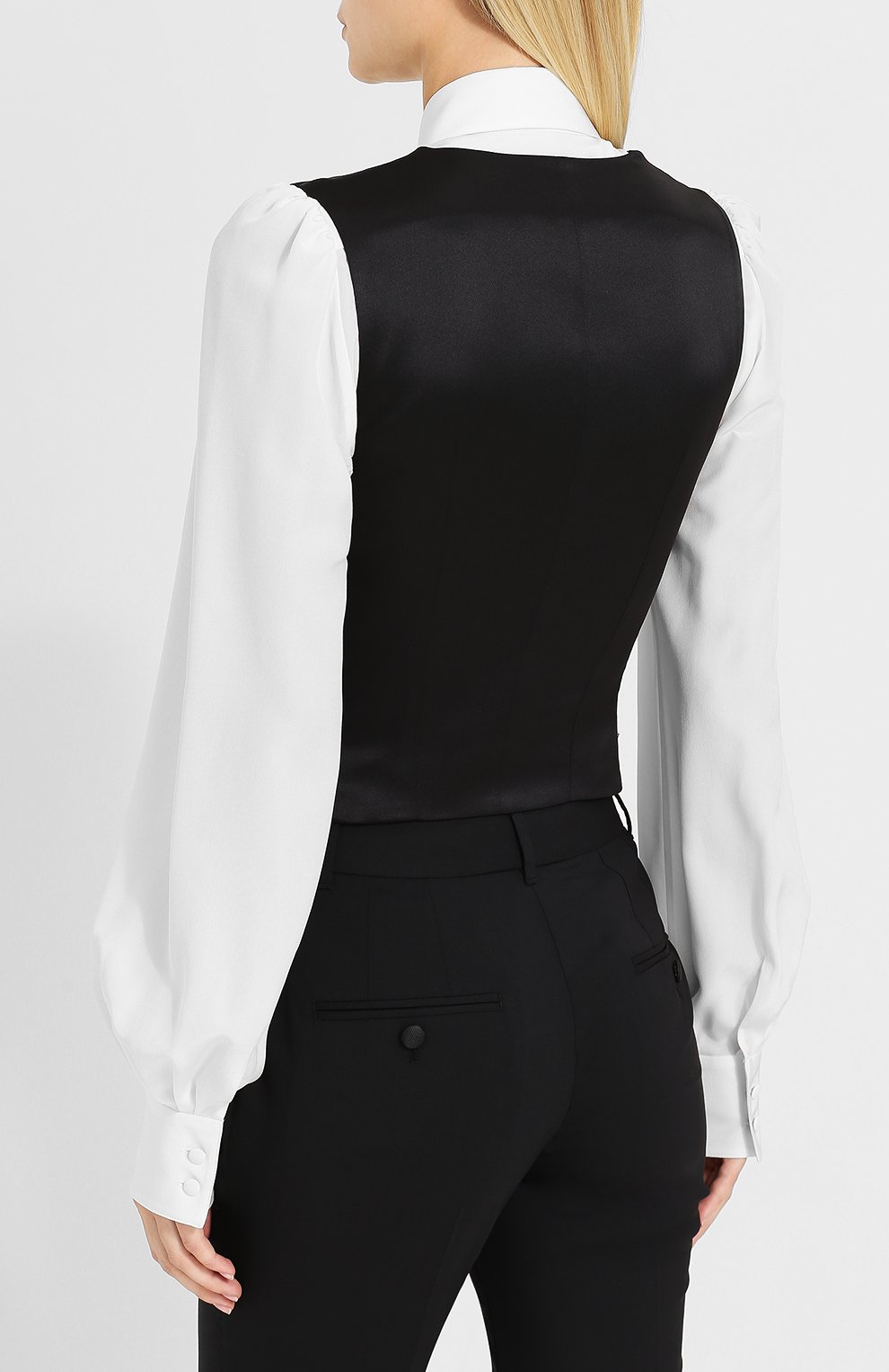 Приталенный жилет из смеси шерсти и шелка DOLCE & GABBANA, арт. F7900T/FUBD6, фото 4