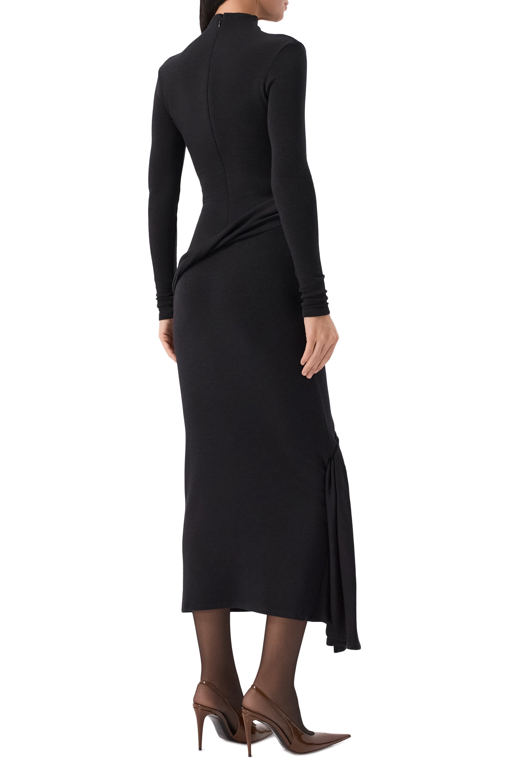 Шерстяное платье MUGLER черного цвета по цене 227500 руб., арт. 26F1R018721038, фото 3 Шерстяное платье MUGLER, арт. 26F1R018721038, фото 3