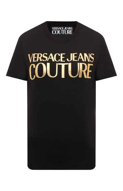 Женская хлопковая футболка VERSACE JEANS COUTURE, арт. 77HAHT01/CJ00T