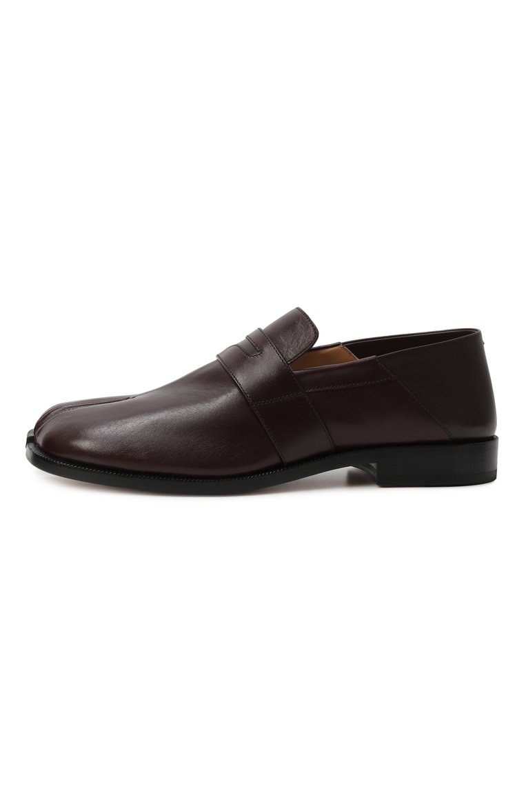 Женские кожаные пенни-лоферы tabi city MAISON MARGIELA темно-коричневого цвета, арт. S39WR0021/P8158 | Фото 4 (Материал внешний: Натуральная кожа; Подошва: Плоская; Материал внутренний: Натуральная кожа; Каблук высота: Низкий; Автоматизация состава: Проставлено; Автоматизация ТО: Проставлено)