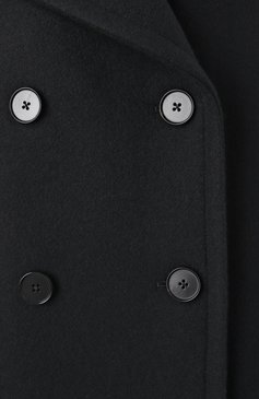 Женское шерстяное полупальто JIL SANDER черного цвета, арт. J40AM0106-J40004 | Фото 6 (Материал внешний: Шерсть; Рукава: Длинные; Материал сплава: Проставлено; Длина (верхняя одежда): До середины бедра; Драгоценные камни: Проставлено; Материал подклада: Хлопок; 1-2-бортные: Двубортные; Стили: Минимализм)