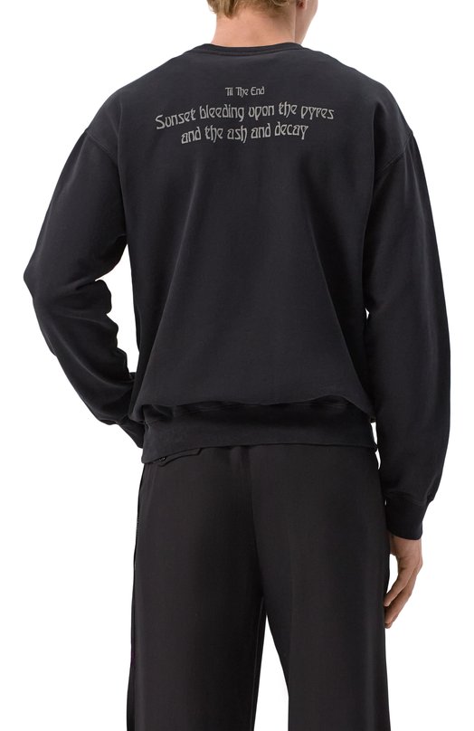 Хлопковый свитшот Ann Demeulemeester B0012487/FA185 Чёрный  B0012487/FA185 Фото 4