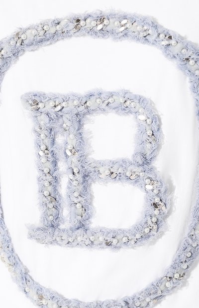 Хлопковая футболка BALMAIN голубого цвета по цене 118500 руб., арт. SF21159/P021, фото 5 Хлопковая футболка BALMAIN, арт. SF21159/P021, фото 5