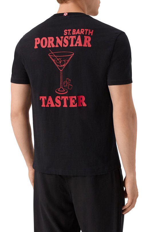 Хлопковая футболка MC2 Saint Barth STBM TSHIRT MAN/02478H Чёрный  STBM TSHIRT MAN/02478H Фото 4