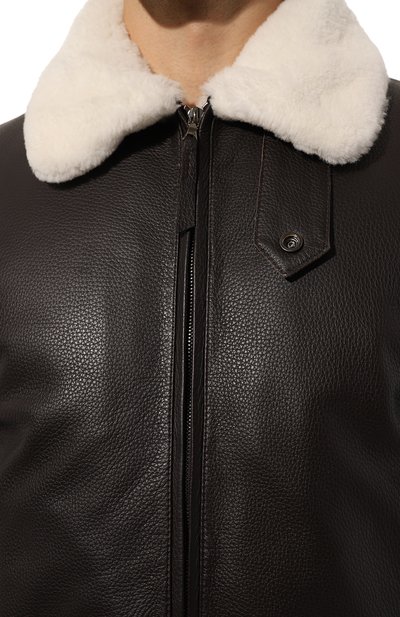 Кожаный бомбер FURLAND белого цвета по цене 1180000 руб., арт. 0238014120003200005, фото 5 Кожаный бомбер FURLAND, арт. 0238014120003200005, фото 5
