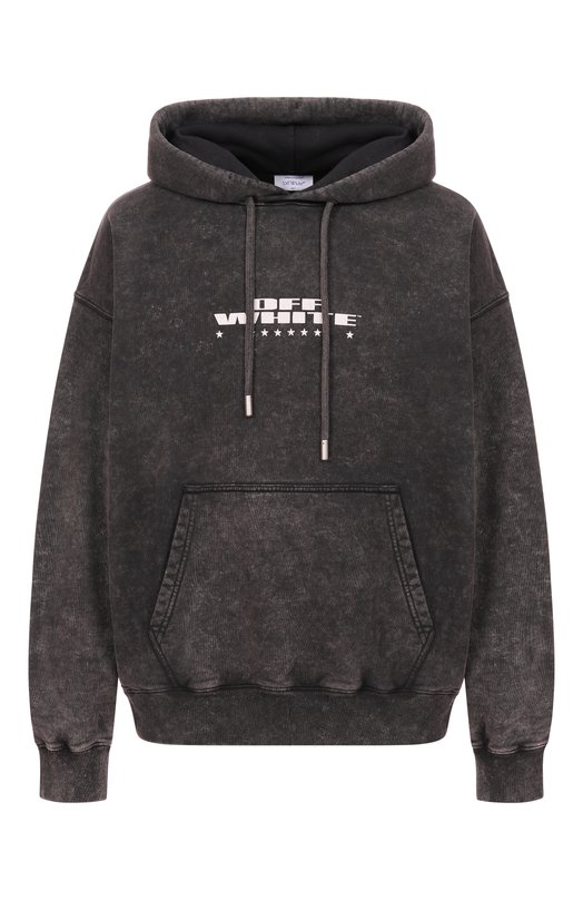 Хлопковое худи Off-White 0MBB085F25FLE005 Серый 0MBB085F25FLE005
