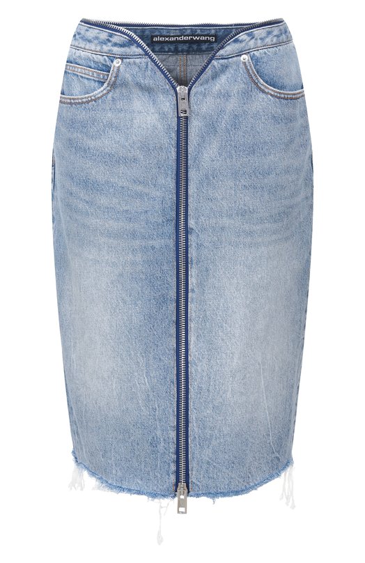 Джинсовая юбка Zip V-Waist Alexander Wang 4DC2265986 Голубой 4DC2265986