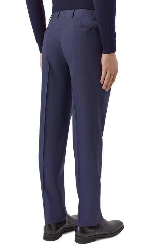Шерстяные брюки Canali 71019/EU00551 Синий  71019/EU00551 Фото 4