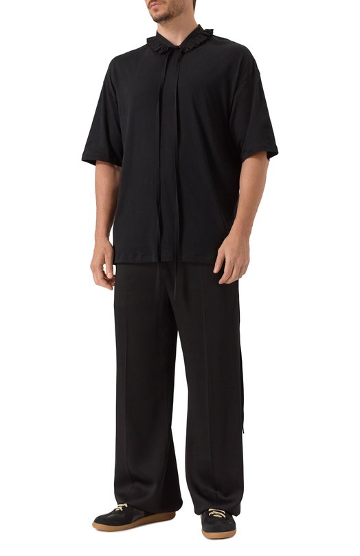 Хлопковая футболка Ann Demeulemeester B0013223/FA206 Чёрный  B0013223/FA206 Фото 6