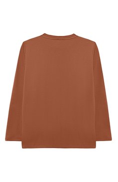 Детская хлопковый лонгслив STELLA MCCARTNEY коричневого цвета, арт. TT8P60 | Фото 2 (Рукава: Длинные; Мальчики Кросс-КТ: Лонгслив-одежда; Материал сплава: Проставлено; Материал внешний: Хлопок; Драгоценные камни: Проставлено)