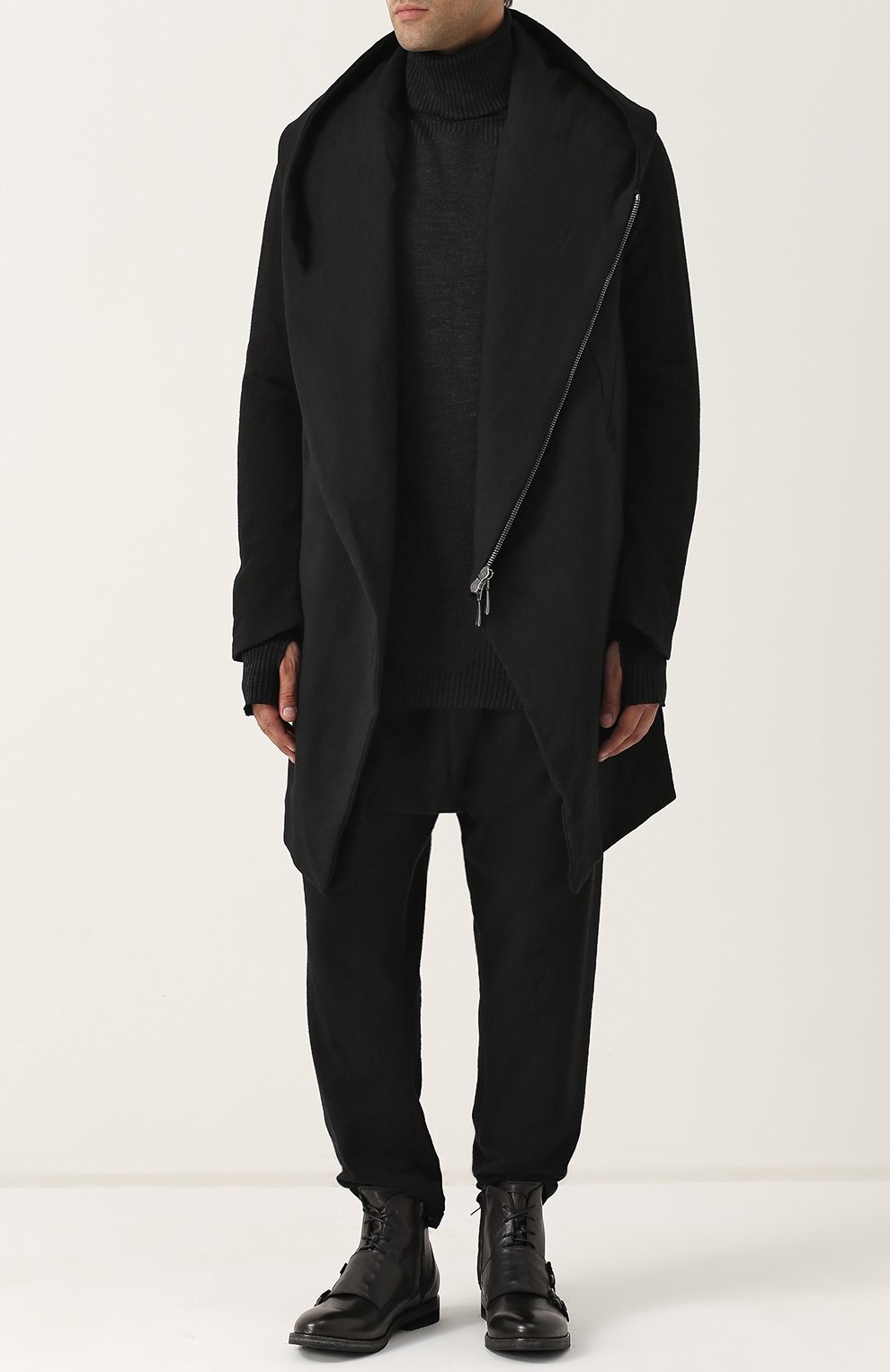 Пальто из смеси шерсти и льна на молнии с капюшоном MASNADA, арт. M1941, фото 2